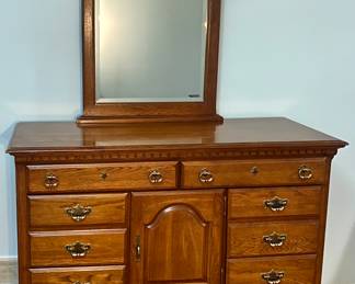 12 Drawer Wooden Dresser w/ Mirror