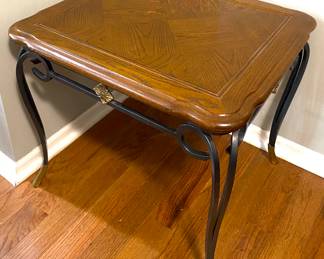 End Table with Metal Legs