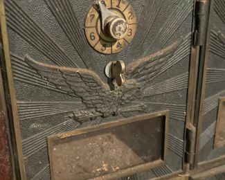 Antique Early 1900s Flying Eagle Mailboxes / Bank Boxes Unit - 55 Boxes Total