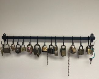 Antique & Vintage Padlocks with Display Rack