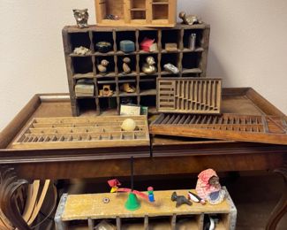 Antique & Vintage Wood Pepsi Crates, Typeset Trays, & Trinkets