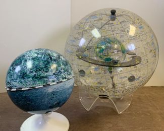 1977 Farquhar Transparent Celestial Globe & Stand - Dark Side Moon Globe