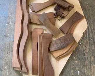 Cut Mahogany Wood Pieces