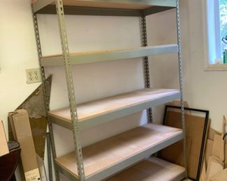 Heavy Duty Metal Industrial Shelf with Finish Wood Trim