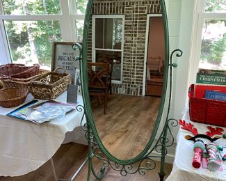 Gorgeous Metal Verdigris Dressing Mirror {70"H x 27 1/2"W}