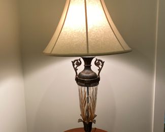 Matching Glass/Iron Decorator Lamps (2)