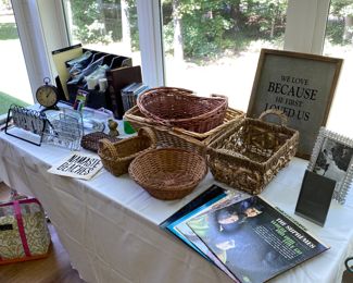 Vintage Record Albums/Wicker Baskets/Photo Frames/Office Supplies