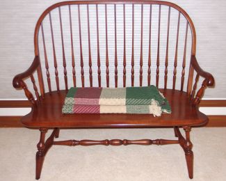 Solid cherry Windsor settle bench