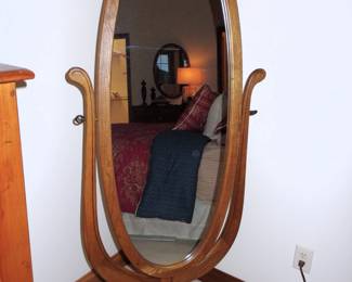 Oak cheval mirror