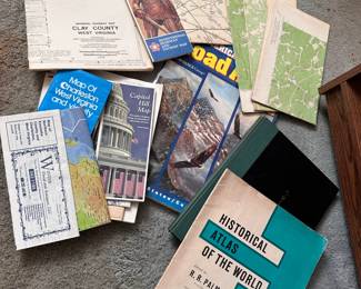 Group of vintage maps and atlases