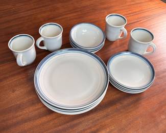 Set of Pfaltzgraff Sky pattern, service for 4 (only 3 bowls) 