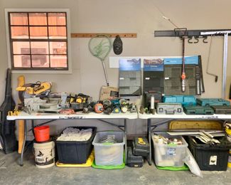 Lots of tools, drywall supplies, etc.