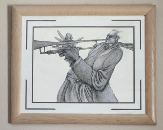 Signed Charles Bibbs B'Jazzed Framed Print