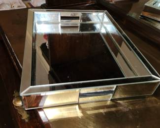 MCM mirrored serving tray