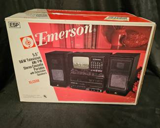 Emerson B&W Television, AM/FM,  Stereo Cassette Portable 