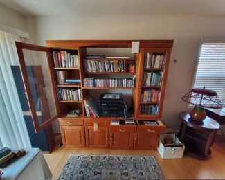 Entertainment Center, Panasonic Stero and Speakers, Vintage Records, Cds, Dvd's, Books, Throw Rugs