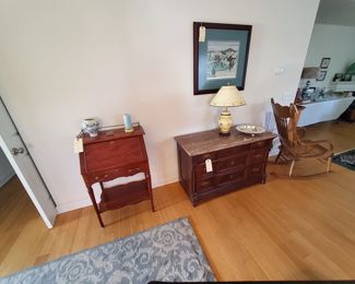 Southern Ladies Writting Desk, Victorian Marble Top Dresser