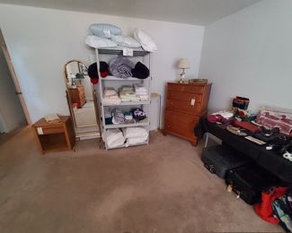 Handmade  Chest of Drawers, Brass Floor Mirror, Handmade Night Stand