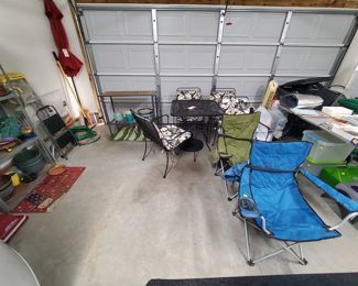 Wrought-iron Mesh Table, Chairs and  Umbrella 