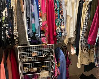 Women’s clothes, scarves and hair bows