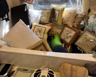 Decorative pillows, scales and other items