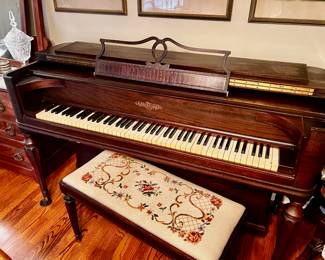 Antique Chickening Spinet Piano & Bench - $500 