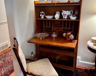 Barrister bookshelf with desk (shown with door cabinet down) $650