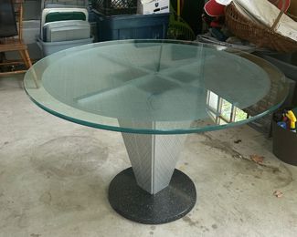 Modern round table with glass top