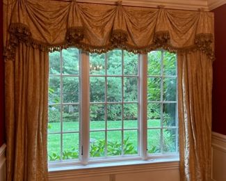 Custom drapery - gold, traditional