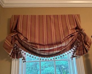 Custom drapery - burgundy and gold valence (2x)