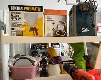 Texture spray gun, halogen shop light