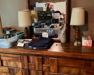 Matching triple dresser and mirror 