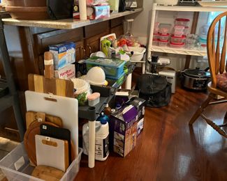Cutting boards and cleaning supplies 