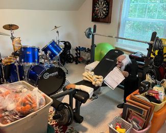 Workout bench and weights 