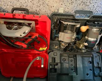 Bosch router and plunger and circular saw