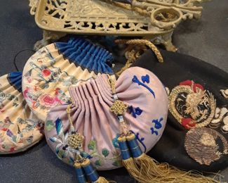 Small rare antique scent bags