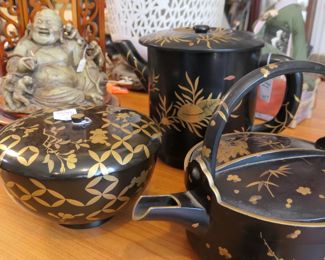 Unusual lacquerware teapots