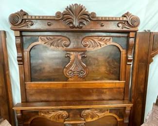 CLOSE UP TOP VIEW CARVED BED 