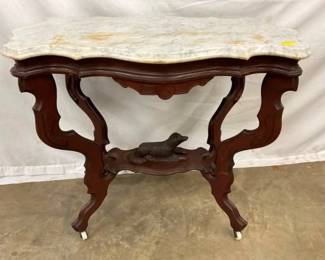 OTHERSIDE WALNUT MARBLE TOP TABLE 