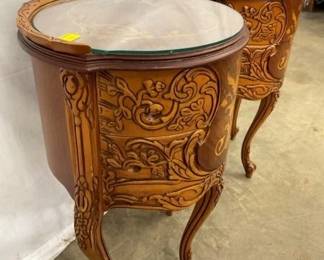 CLOSE UP VIEW FRENCH NIGHTSTAND 