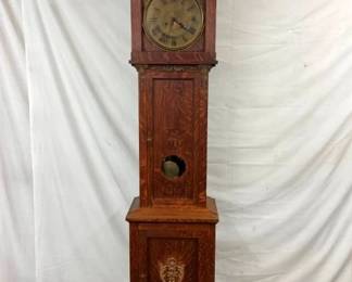 OAK GERMAN STYLE T- S GRANDFATHER CLOCK 