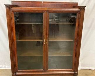 OAK 2 DOOR BOOKCASE 
