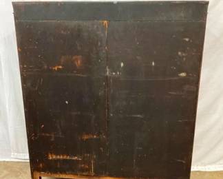 BACK VIEW OAK 2 DOOR BOOKCASE 