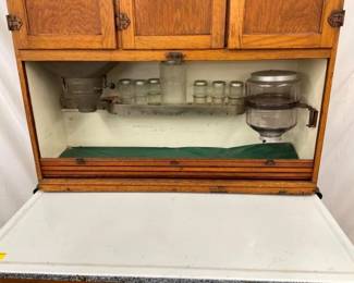 INSIDE VIEW W/JARS & FLOUR BIN 