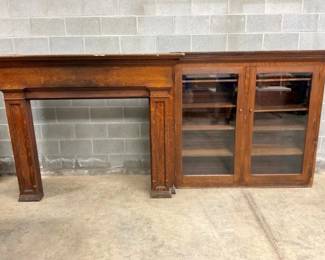 12FT. 2PC.OAK BOOKCASE & MANTEL   