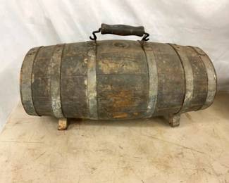 EARLY WOODEN 2G. KEG W/HANDLE