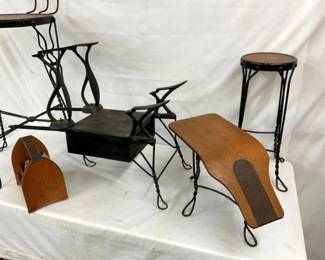 WRUGHT IRON STOOL & BENCH