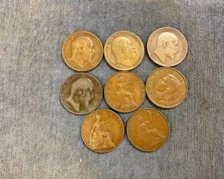 (8) EDWARDS VII PENNIES