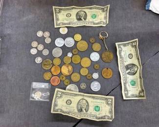 $2 BILLS, MERCURY DIMES, TOKENS, OTHER