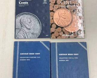 4 PARTIAL BOOKS LINCOLN HEAD CENTS